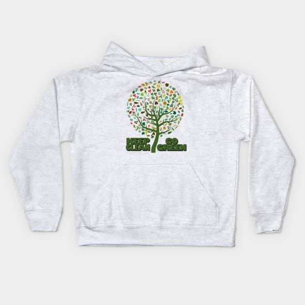 keep clean go green Kids Hoodie by likbatonboot